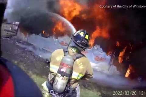 Firefighter POV: Incredible first-person video shows Winston-Salem crew battle burning structure