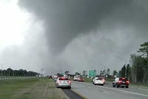 Violent storms killed at least two people as tornadoes swept across the south