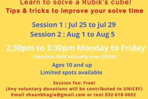 Cubing for a cause – Free – Mon August 01, 2022