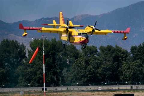 Back in LA from Canada, two Super Scooper firefighting aircraft touch down at Van Nuys airport –..