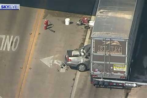 Houston traffic: Person hospitalized after car is trapped under 18-wheeler along Beltway and..