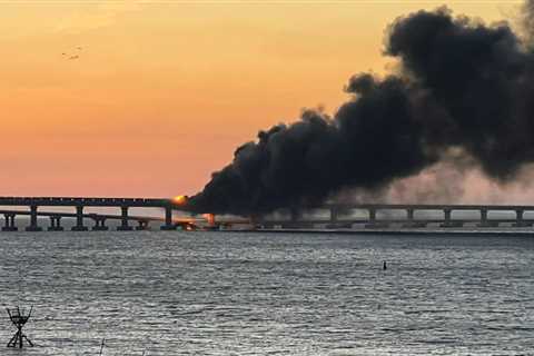 Explosion on the Crimean bridge. Part of the road collapsed – •