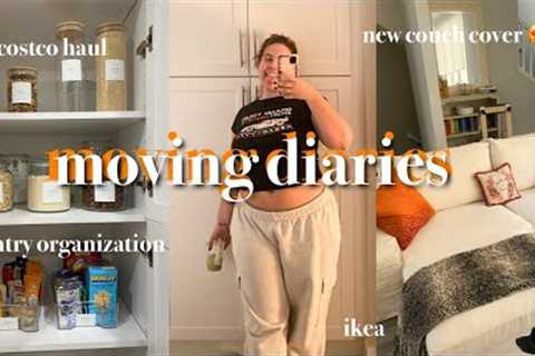 moving diaries! 🫶🏼 pantry organization, ikea, new couch cover & more