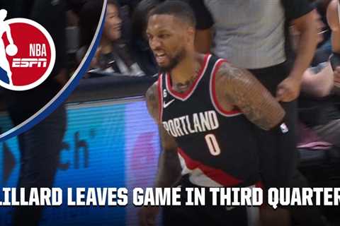 Damian Lillard heads to locker room after appearing in pain during third quarter | NBA on ESPN