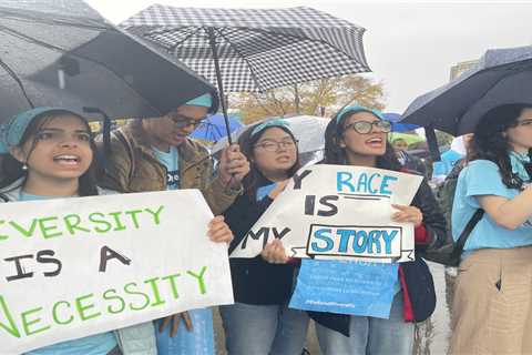 Affirmative action supporters rally outside the U.S. Supreme Court ⋆