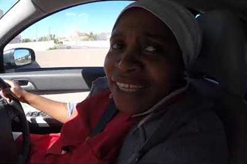 Learner driver freaks out as she gets behind the wheel for the first time