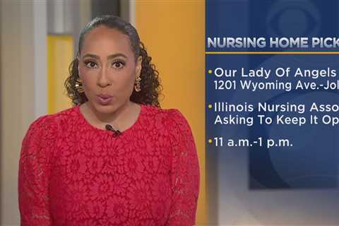 Illinois Nursing Association members picketing outside Joliet nursing home