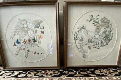 Unicorn & Pegasus Needlework Art – The Woodlands Texas Home Accessories For Sale