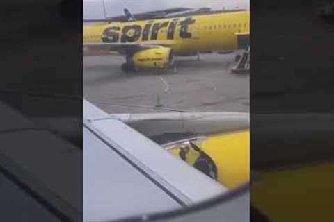 Spirit Airlines Employee Uses Speed Tape on Plane