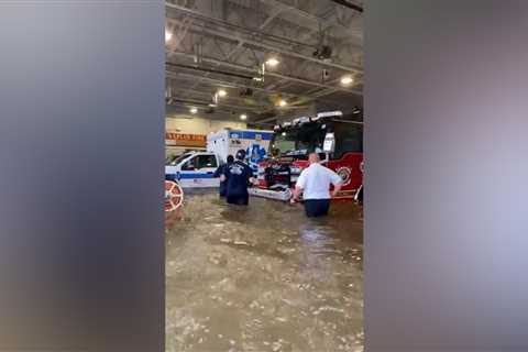 CRAZY VIDEO: Fire station floods in Naples, Florida