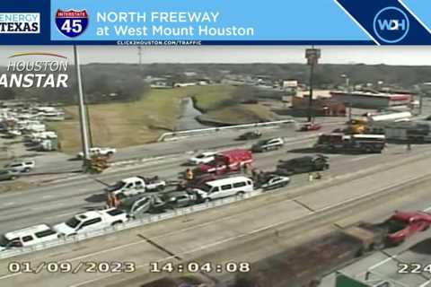 Possibly 12 to 14 vehicles involved in major crash on I-45 North Freeway near SH 249, police say