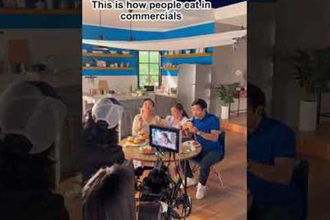 Behinds the scenes of a food commercial