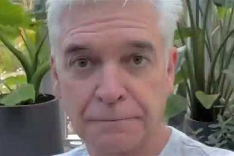 Phillip Schofield looking grim as he breaks cover for the first time in a month to celebrate his..