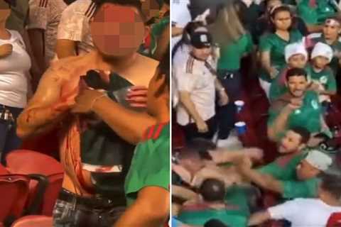 Levi’s Stadium stabbing: Terrifying moment Mexico football hooligan knifes fan in the chest during..