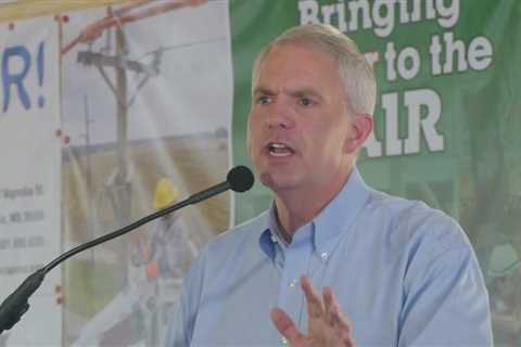 Candidate for Governor, Brandon Presley, speaks at 2023 Neshoba County Fair