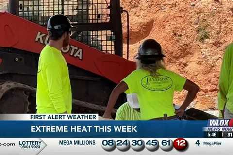 Construction workers battle intense heat on the Gulf Coast