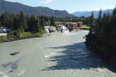 Melted glacier causes river in Alaska to overflow, damaging multiple homes