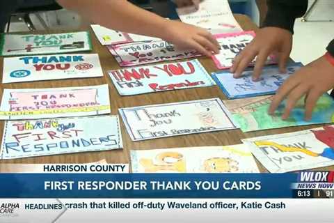 Coast schools create thank you cards for first responders