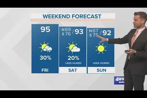 Weather: Less humid air moves in through the weekend