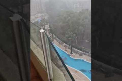 Spine-chilling footage from 9th floor shows INTENSE STORM wreaking havoc in Palma Nova