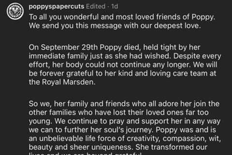 Actress Anna Chancellor announces death of daughter Poppy at 36 from leukaemia