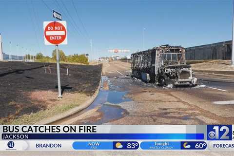 Bus catches on fire in Jackson