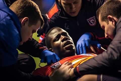 Crystal Palace midfielder Cheick Doucoure suffers injury during match against Luton Town