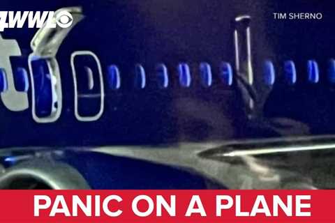 Panic on a plane – Man opens emergency exit, jumps on wing before running away