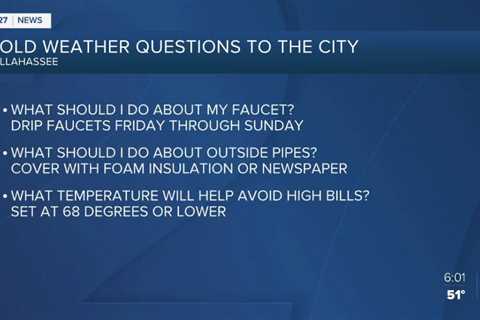 City of Tallahassee answers need to know questions ahead of cold snap