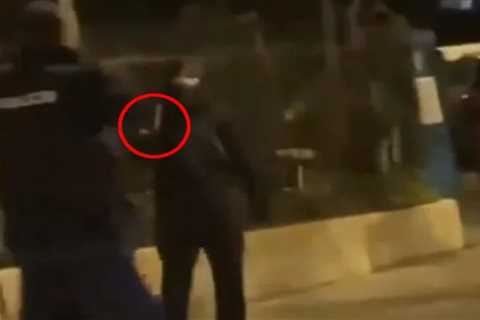 Moment Paris terror attack suspect brandishes knife as he’s tasered & arrested by cops after..