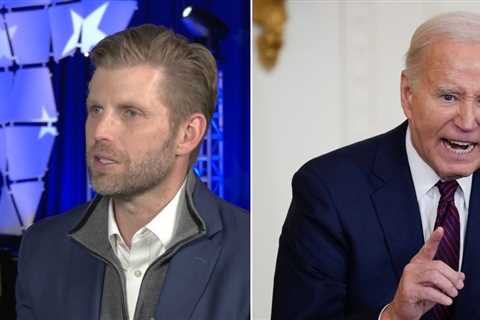 “Can’t even walk up the stairs!” Eric Trump says Biden will NOT be the Democratic presidential..