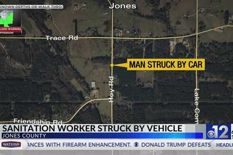 Jones County garbage worker hit by vehicle