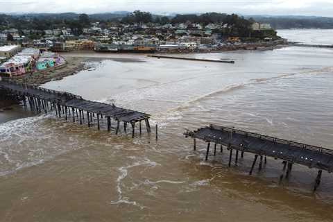 Rising seas and frequent storms are battering California’s piers, threatening the iconic landmarks..