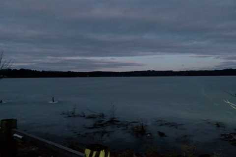 Round Lake ice rescue and fishing safety in mild winter