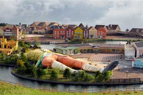 Inside bizarre abandoned theme park with eerie giant statue modelled after classic tale near..