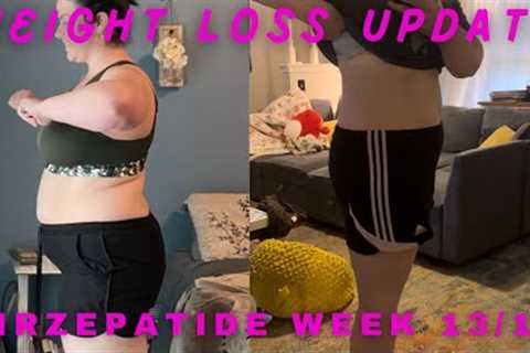 Tirzepatide (zepbound) weeks 13/14 weight loss update + hair loss and side effects!