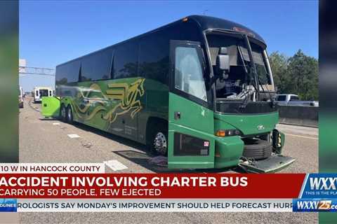 11 injured in charter bus accident on I-10 in Hancock County