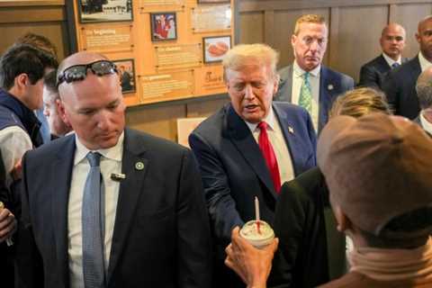 Donald Trump orders 30 Chick-Fil-A milkshakes and goes viral with a hug