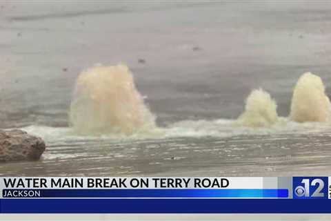 Water main break on Terry Road in Jackson