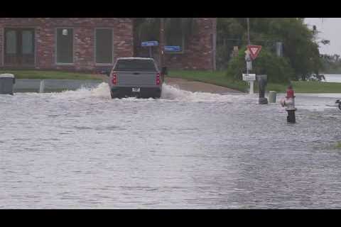 Coastal road flooding in Louisiana from Tropical Storm Alberto