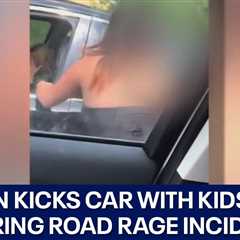 Woman caught on camera kicking car with kids inside during road rage incident | FOX 7 Austin