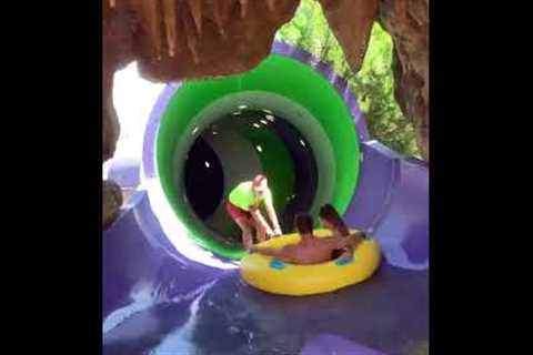 Waterslide Worker Makes Big Mistake