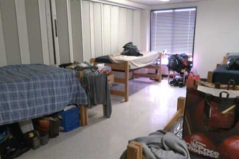 SUNY Delhi students living in dorm lounges