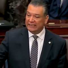 Democrat Senator Padilla Fake Cries as He Recounts Being Cuffed After Lunging at Kristi Noem in..