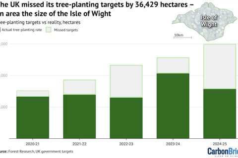 Chart: UK misses tree-planting targets by forest the ‘size of Isle of Wight’