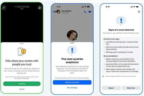 Warnings to Protect Older Users from Common Scams by Meta